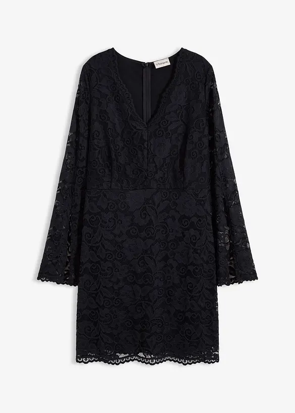 Abito in pizzo con maniche a trombetta, bonprix