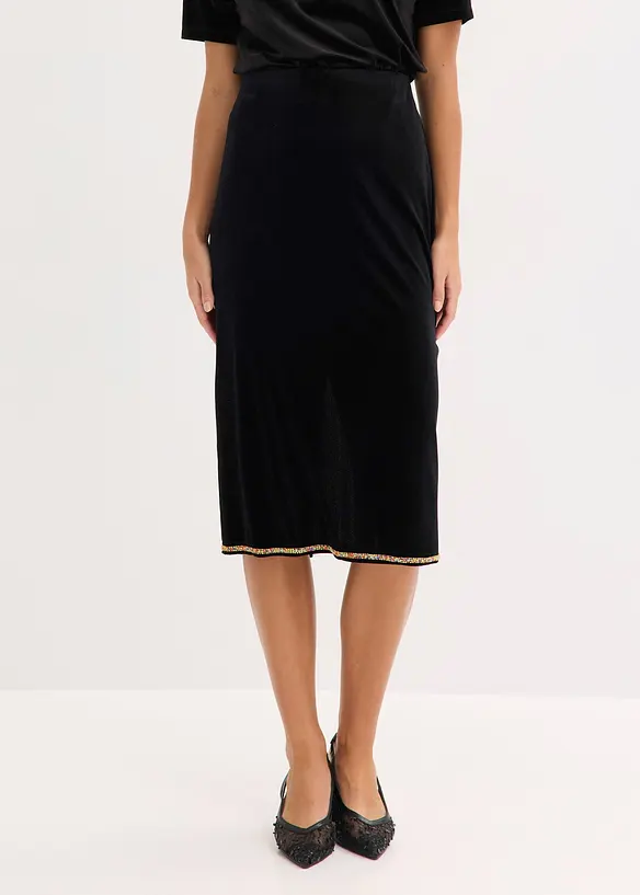 Gonna midi con strass, bonprix