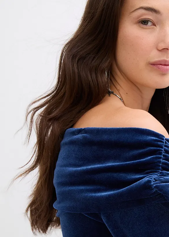 Maglia con spalle scoperte in velluto morbido, bonprix