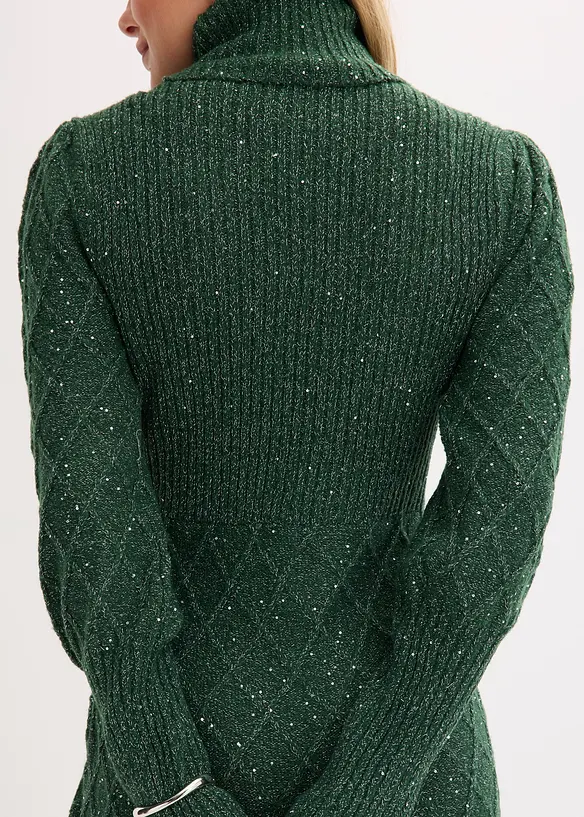 Abito in maglia con paillettes, bonprix