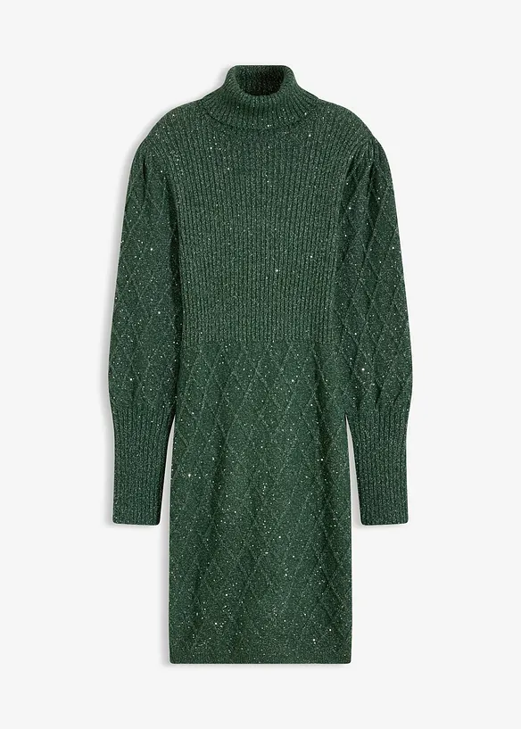 Abito in maglia con paillettes, bonprix