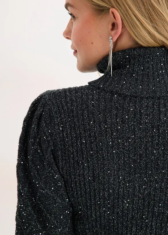 Abito in maglia con paillettes, bonprix