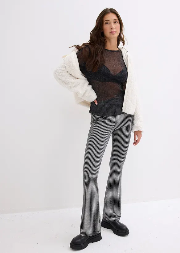 Maglia a maniche lunghe in mesh trasparente, bonprix