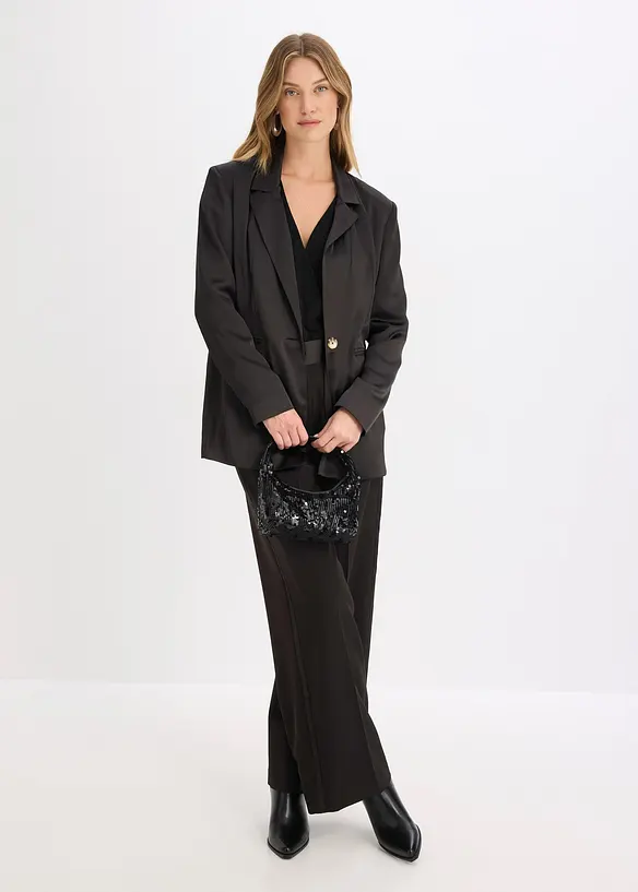 Blazer oversize in satin, bonprix