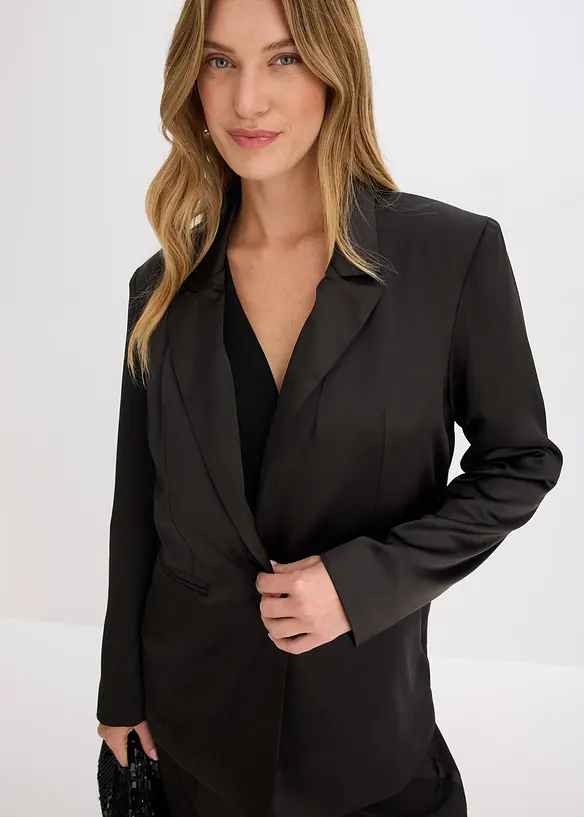 Blazer oversize in satin, bonprix