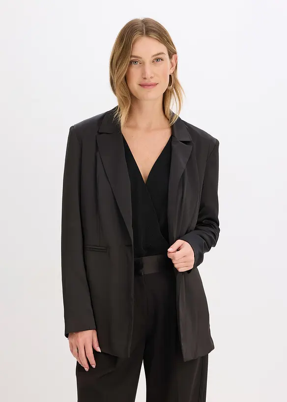 Blazer oversize in satin, bonprix