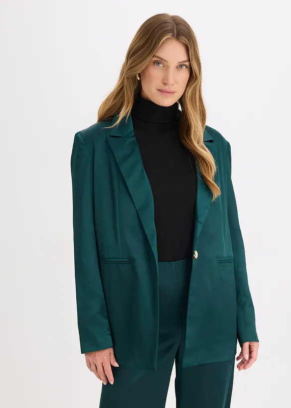 Blazer oversize in satin, bonprix