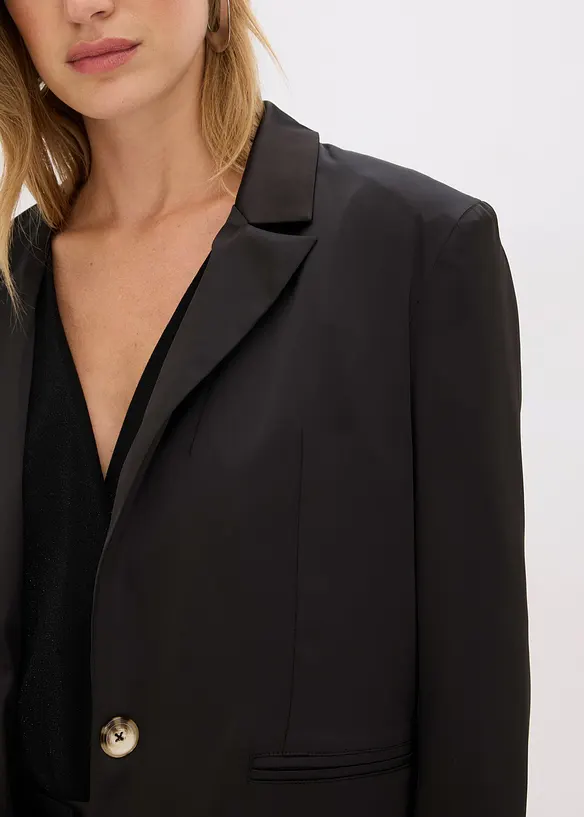 Blazer oversize in satin, bonprix