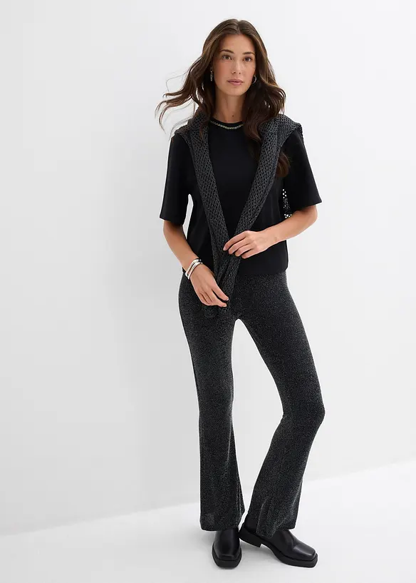 Maglia oversize con applicazione di perle, bonprix