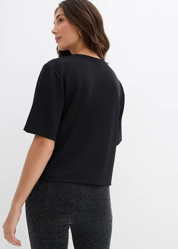 Maglia oversize con applicazione di perle, bonprix