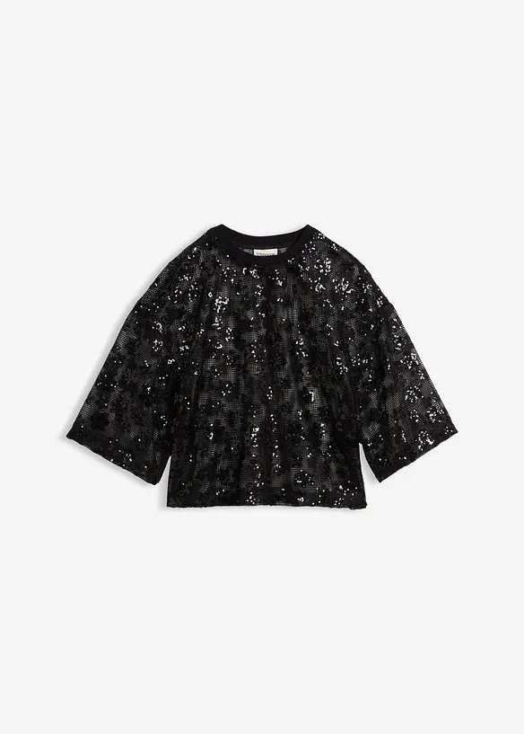 Blusa larga impreziosita da raffinate paillettes, bonprix