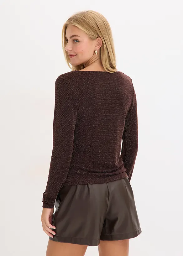 Top con scollo a cascata, bonprix