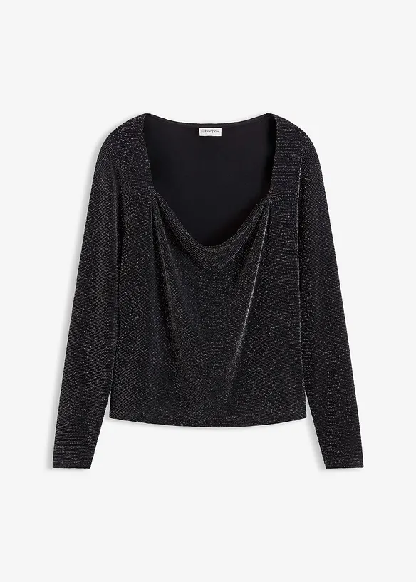 Top con scollo a cascata, bonprix