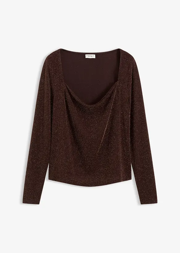 Top con scollo a cascata, bonprix