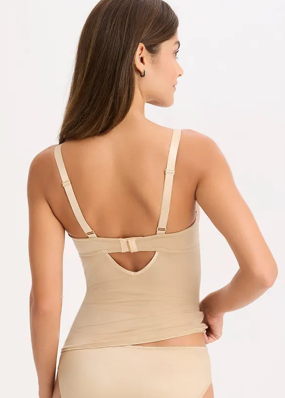 Top reggiseno con coppe preformate, finitura lucida ed effetto modellante medio, bonprix