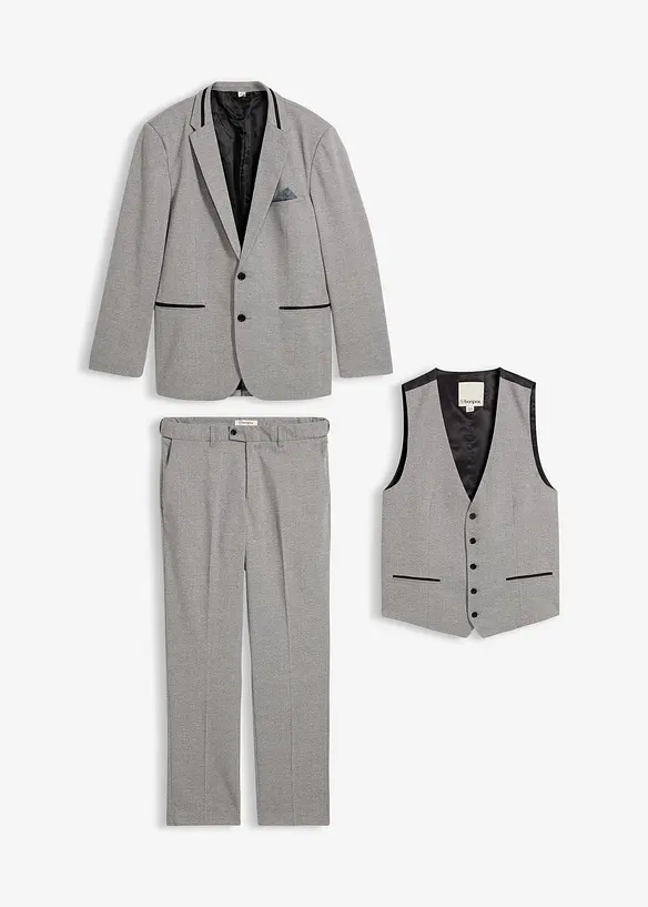 Completo (3 pezzi) giacca, pantaloni, gilet, regular fit, bonprix