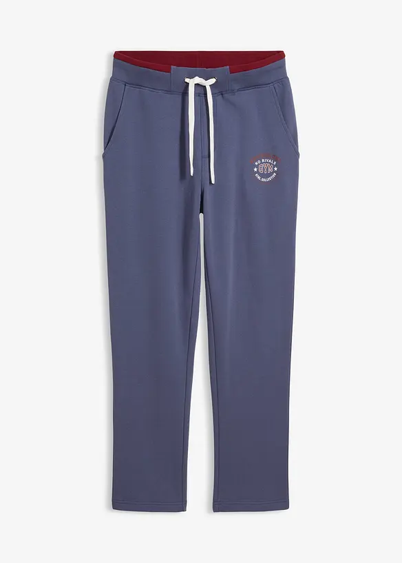 Pantaloni da jogging in puro cotone con dettagli sportivi, bonprix