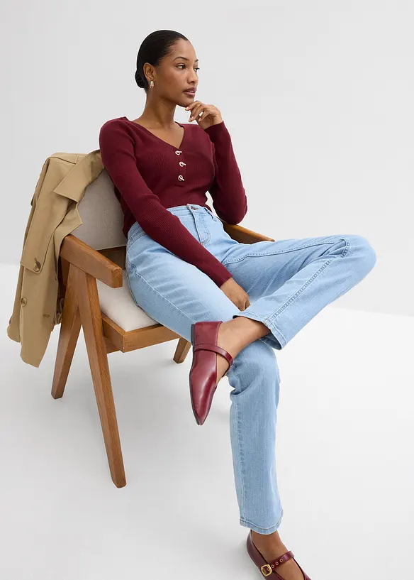 Jeans skinny elasticizzati, vita media, bonprix