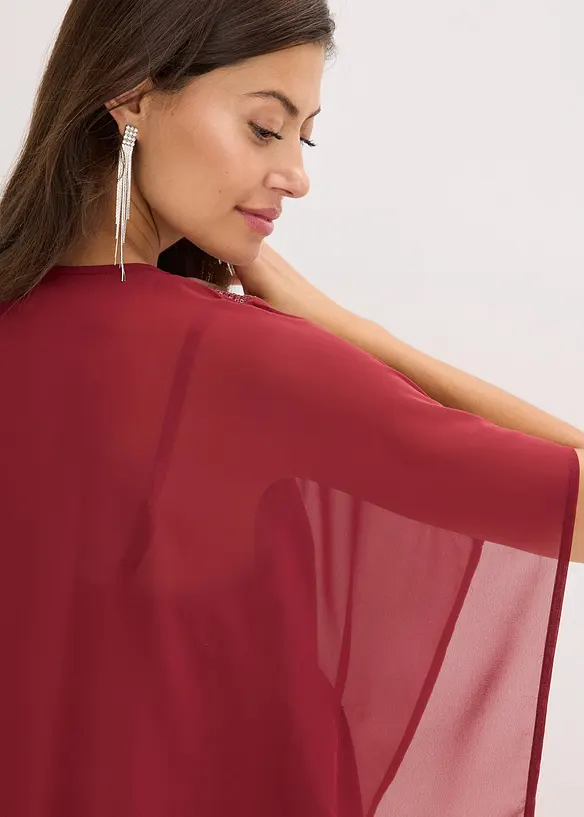 Blusa oversize con inserto di paillettes, bonprix