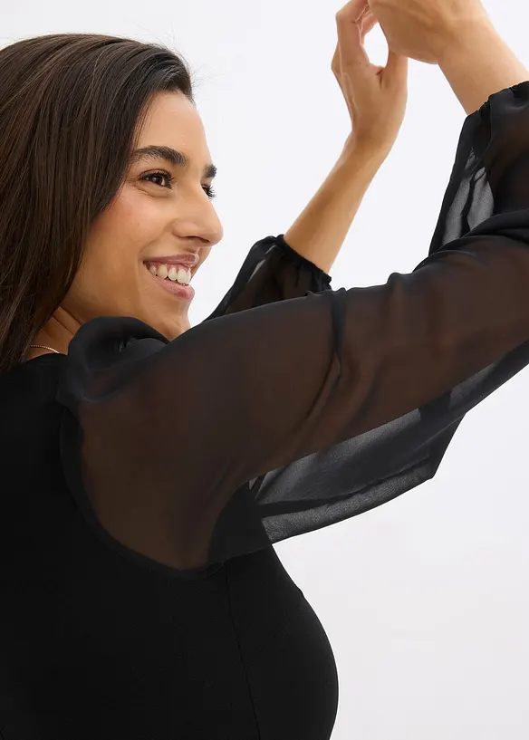 Abito lungo con applicazione di strass, bonprix