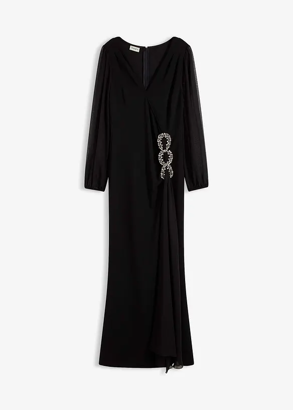 Abito lungo con applicazione di strass, bonprix