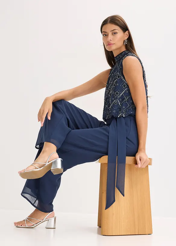 Tuta con ricamo e perline, bonprix