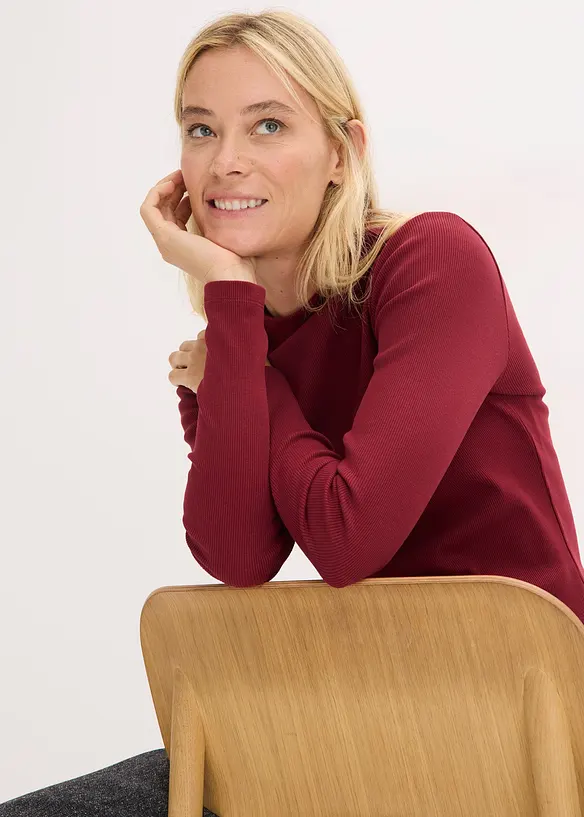 Maglia a costine a maniche lunghe, bonprix