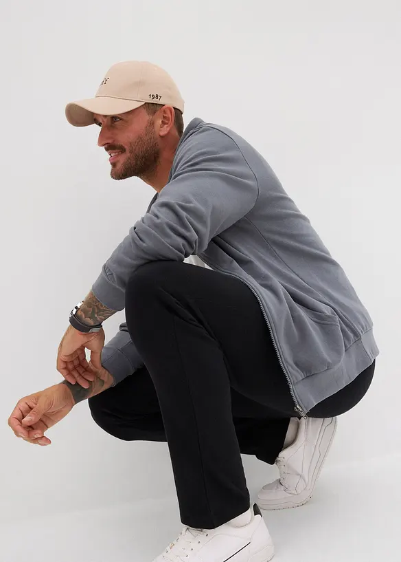 Felpa con zip e cappuccio, bonprix