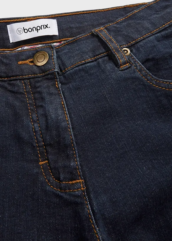 Jeans straight elasticizzati, vita media, bonprix