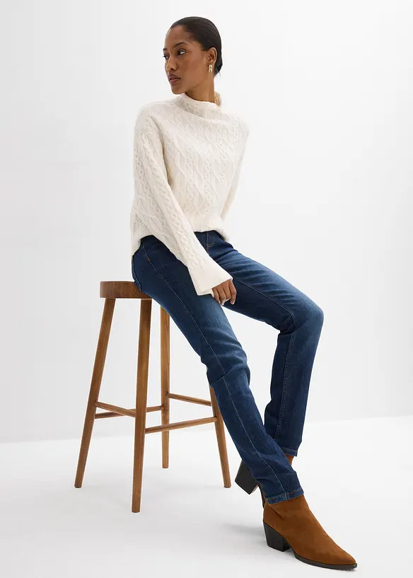 Jeans skinny elasticizzati, vita media, bonprix