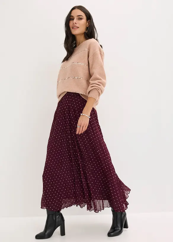 Gonna in chiffon con effetto stropicciato, bonprix