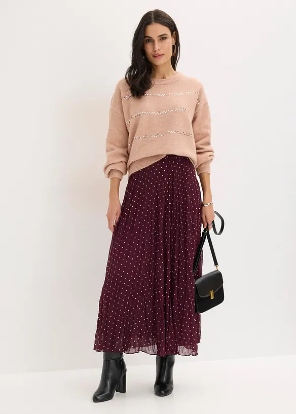 Gonna in chiffon con effetto stropicciato, bonprix