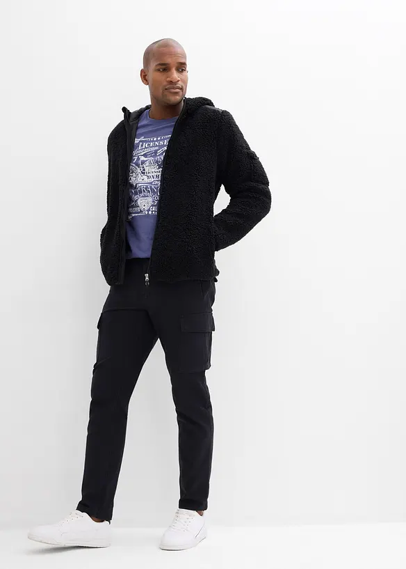 Pantaloni cargo dritti in cotone biologico robusto, vestibilità regolare, bonprix