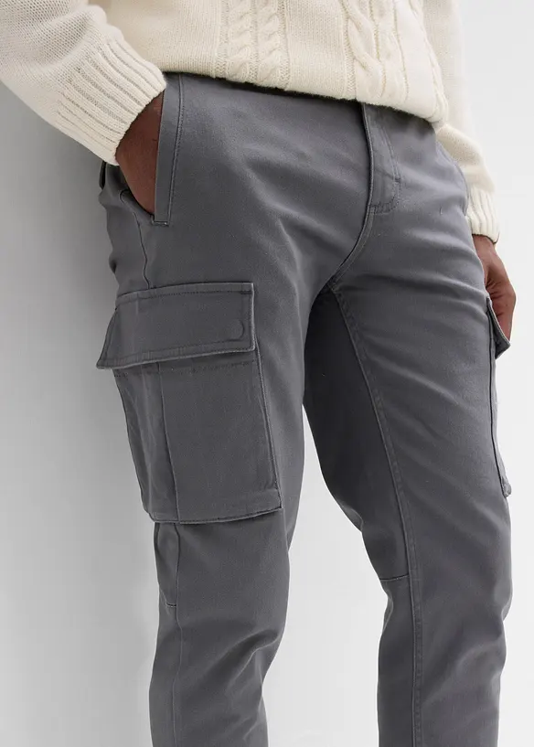 Pantaloni cargo dritti in cotone biologico robusto, vestibilità regolare, bonprix