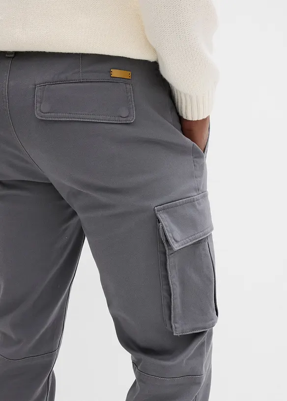 Pantaloni cargo dritti in cotone biologico robusto, vestibilità regolare, bonprix