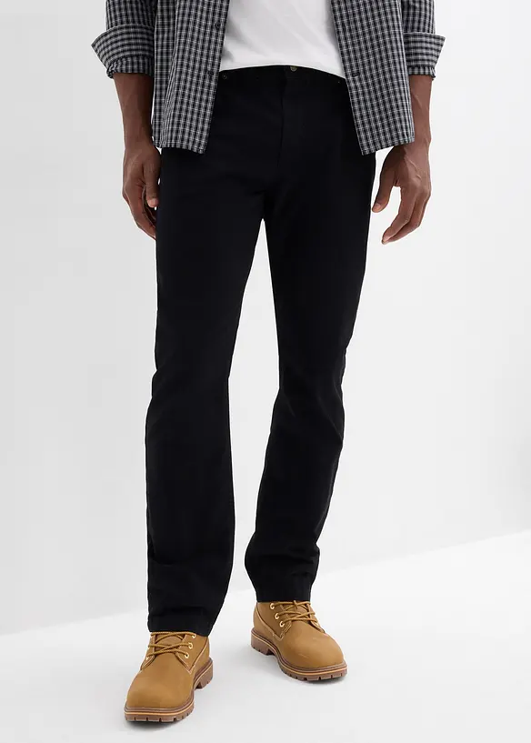 Pantaloni regular fit in twill di puro cotone, straight, bonprix