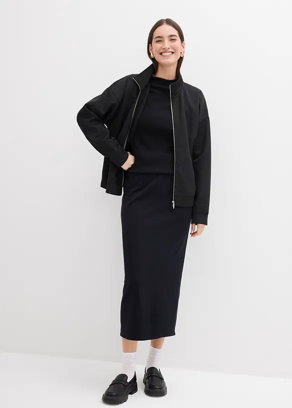 Gonna midi effetto neoprene, bonprix