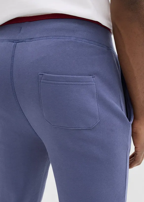 Pantaloni da jogging in puro cotone con dettagli sportivi, bonprix