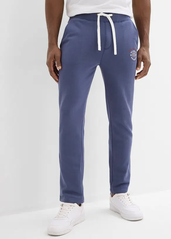 Pantaloni da jogging in puro cotone con dettagli sportivi, bonprix