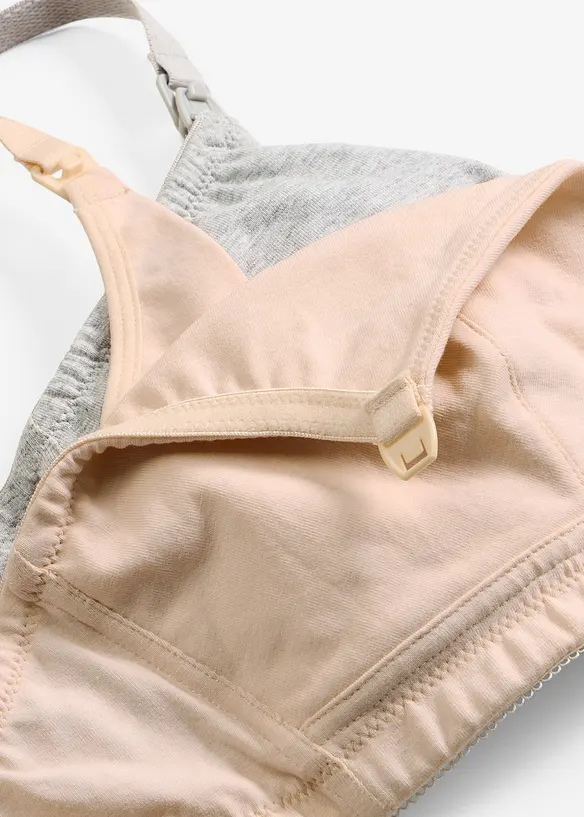 Reggiseno da allattamento senza ferretto con cotone biologico (pacco da 2), bonprix