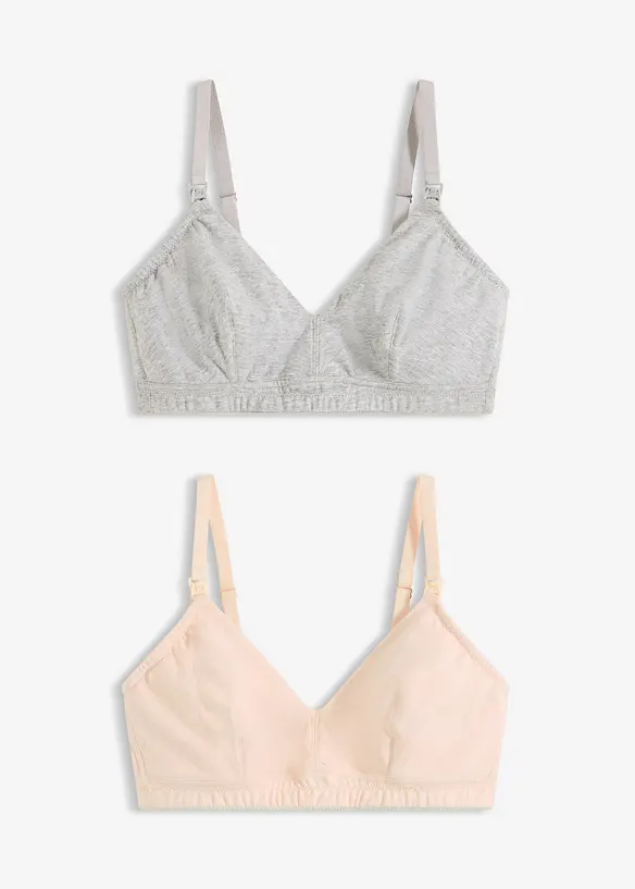 Reggiseno da allattamento senza ferretto con cotone biologico (pacco da 2), bonprix