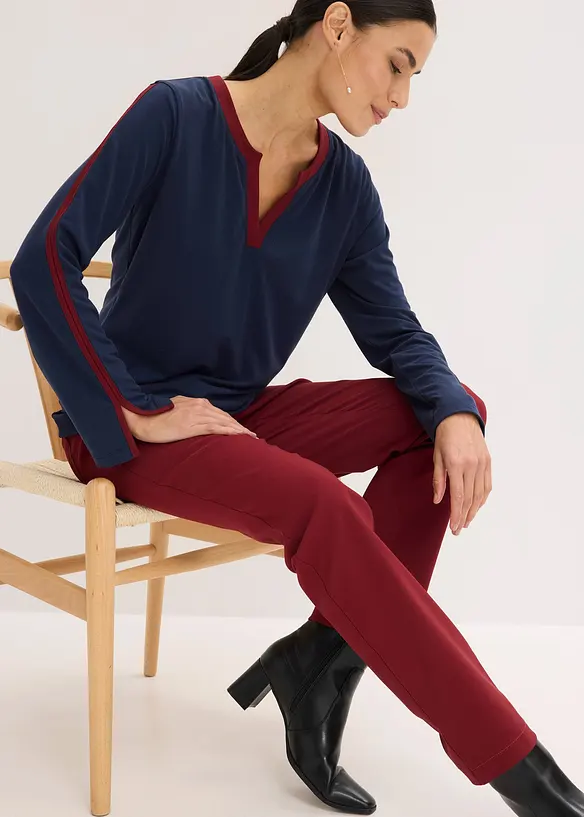 Maglia a maniche lunghe con spacchi, bonprix