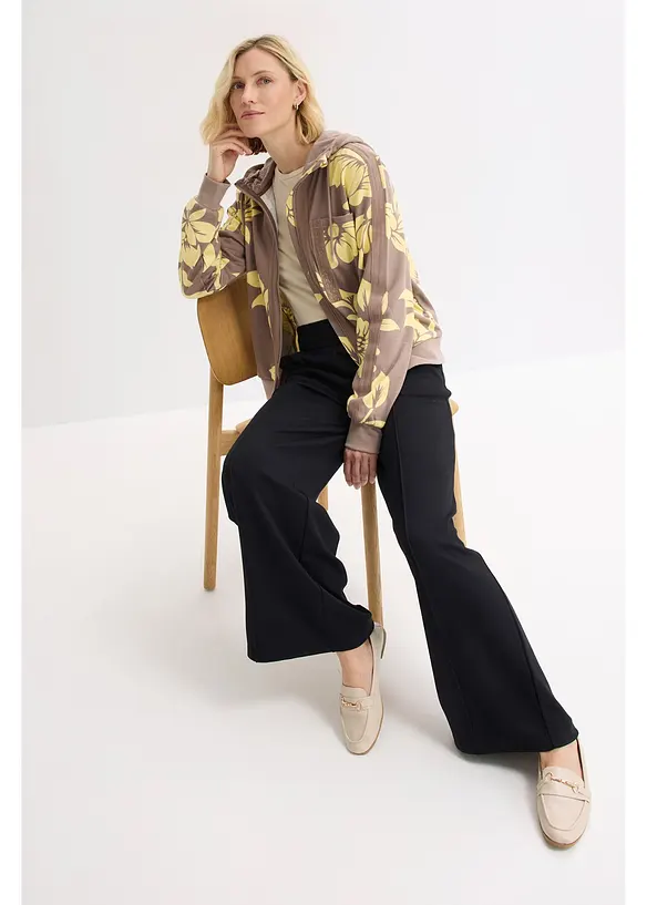 Felpa con zip e cotone, bonprix