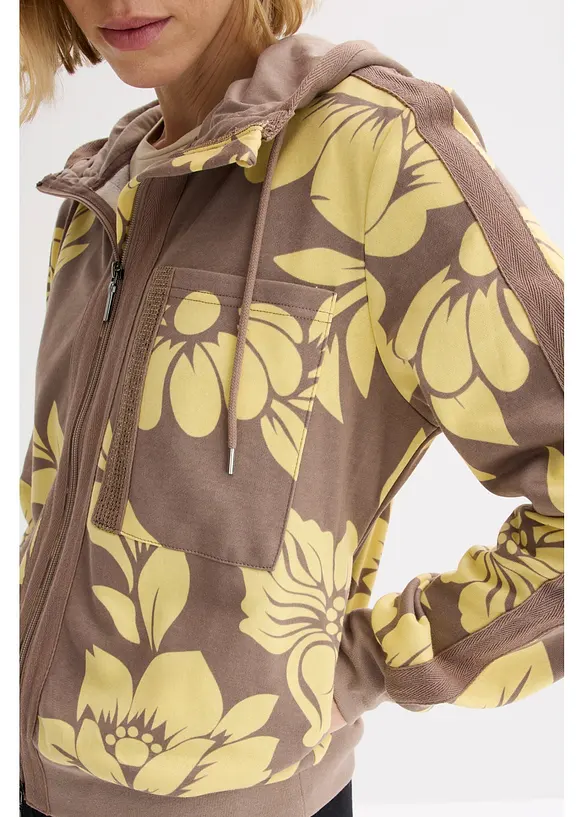 Felpa con zip e cotone, bonprix