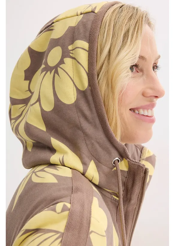 Felpa con zip e cotone, bonprix