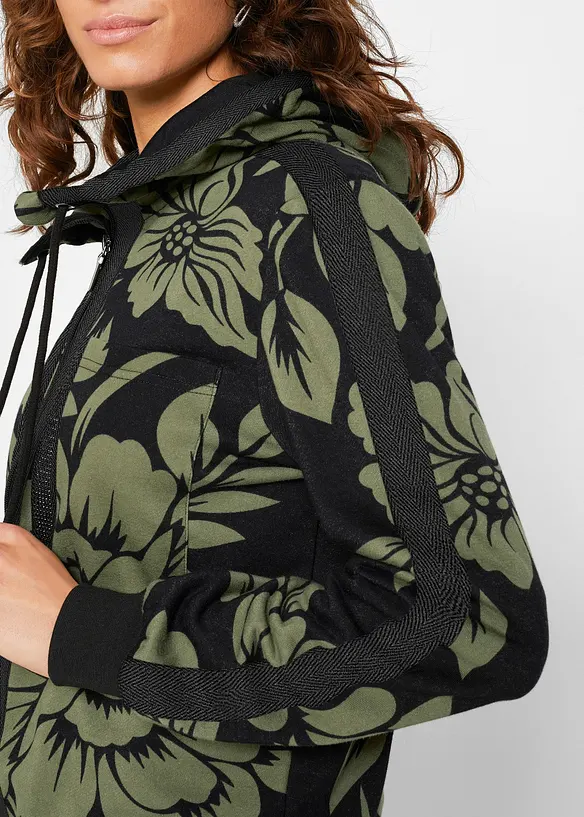 Felpa con zip e cotone, bonprix