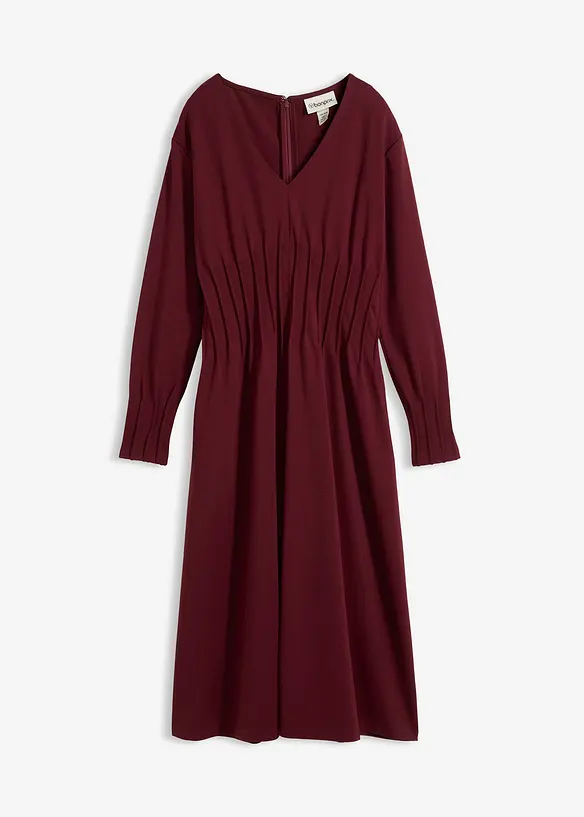 Abito comodo in misto viscosa con pieghe decorative, bonprix