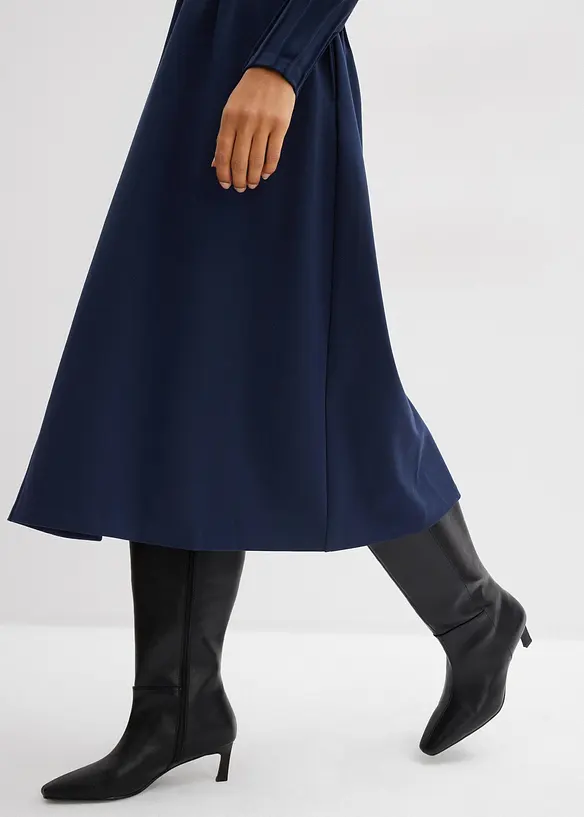 Abito comodo in misto viscosa con pieghe decorative, bonprix