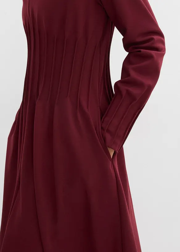 Abito comodo in misto viscosa con pieghe decorative, bonprix