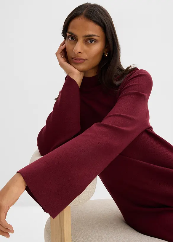 Abito svasato in maglia di misto viscosa, bonprix